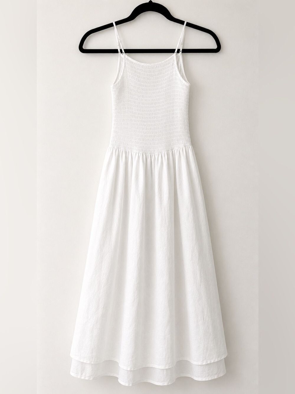 NWT Joie White Linen Blend Smocked Midi Dress Small Halter Resort Beach Wedding - Picture 3 of 7